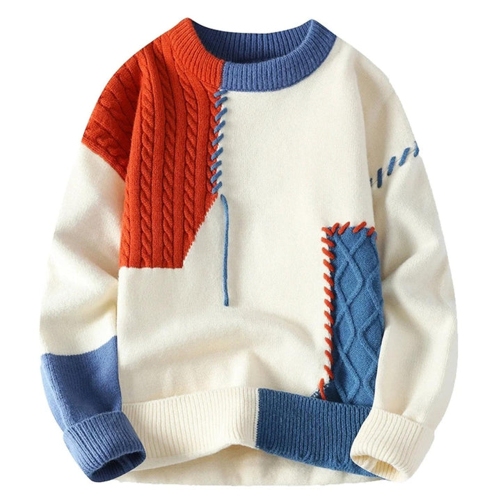 DILAN COZY PATCHWORK SWEATER