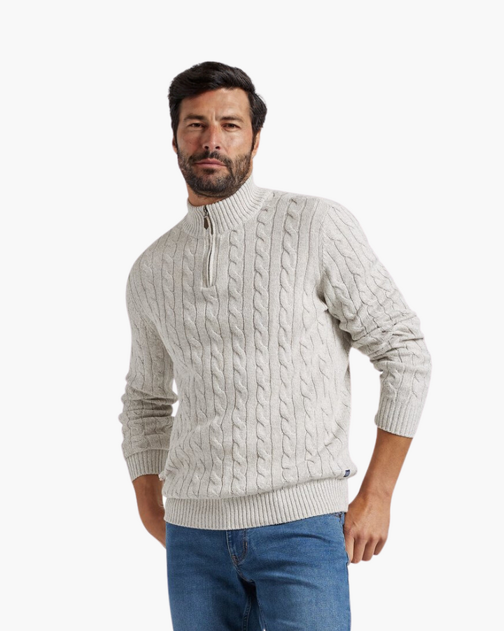 ROSS HALF ZIP KNIT SWEATER