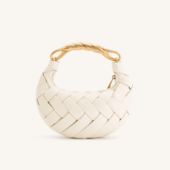 OLIVIA WEAVE HANDBAG WHITE