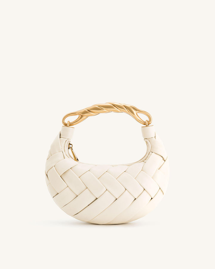 OLIVIA WEAVE HANDBAG WHITE