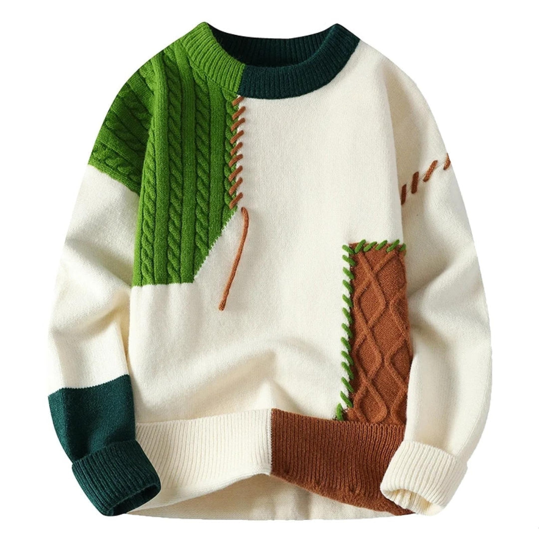 DILAN COZY PATCHWORK SWEATER