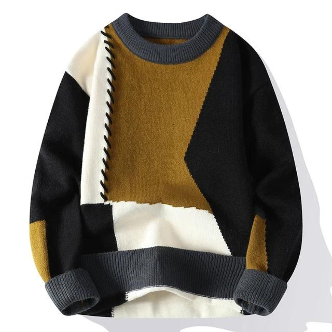 DILAN COZY PATCHWORK SWEATER