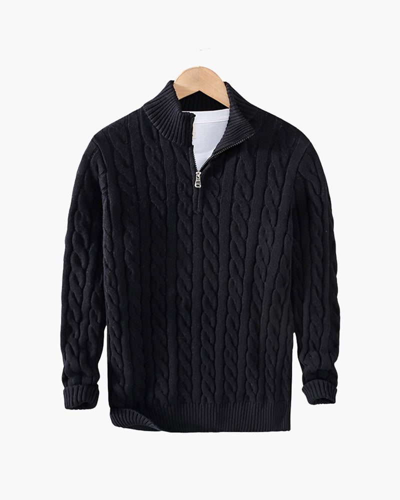 ROSS HALF ZIP KNIT SWEATER