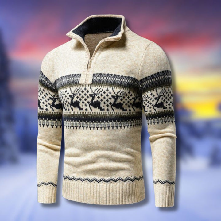 RUDOLPH HALF ZIP SWEATER