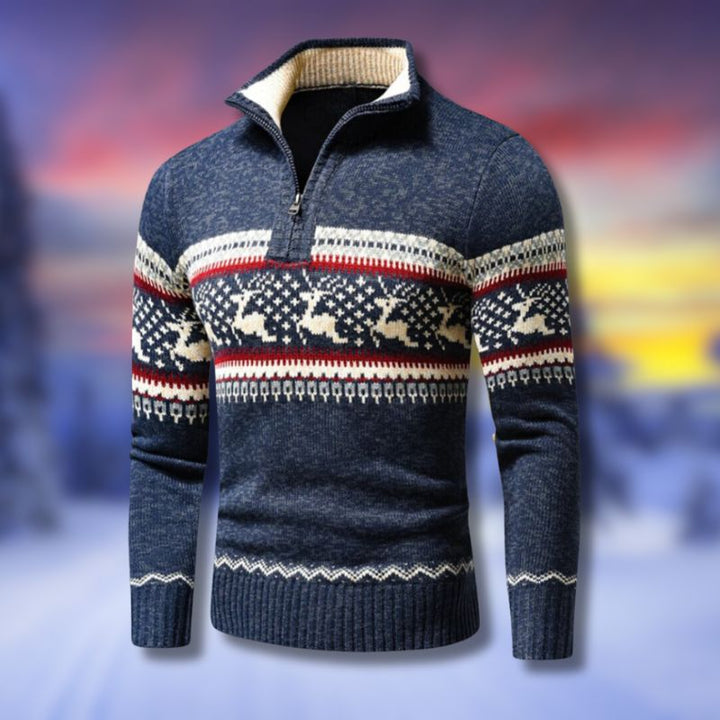 RUDOLPH HALF ZIP SWEATER