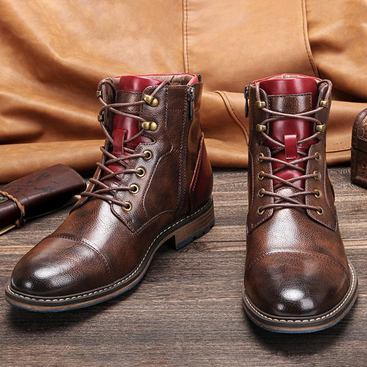 ANDREW HANDMADE OXFORD BOOTS MADE FROM HIGH-QUALITY LEATHER FOR MEN