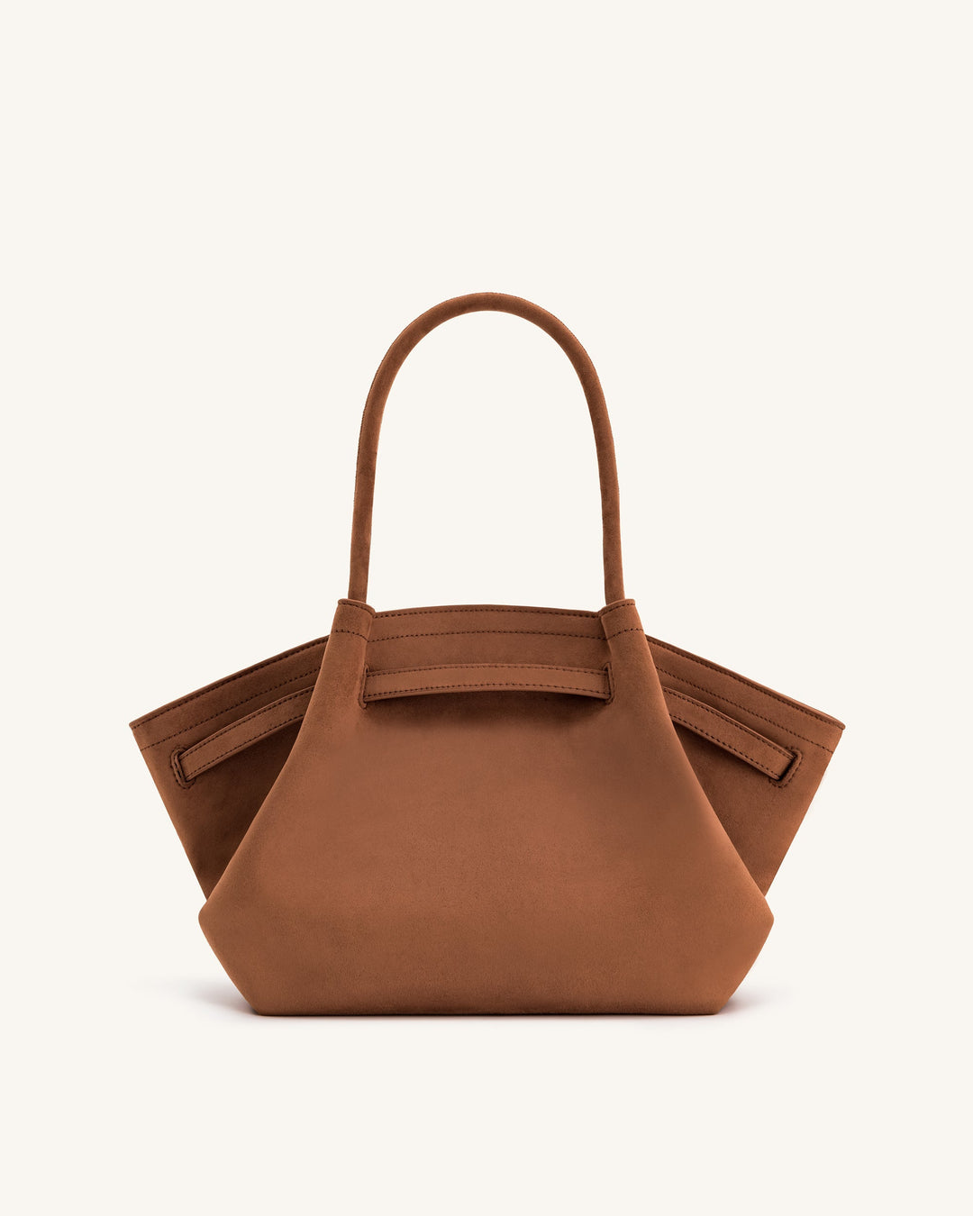 MARY MEDIUM FAUX SUEDE TOTE BAG BROWN