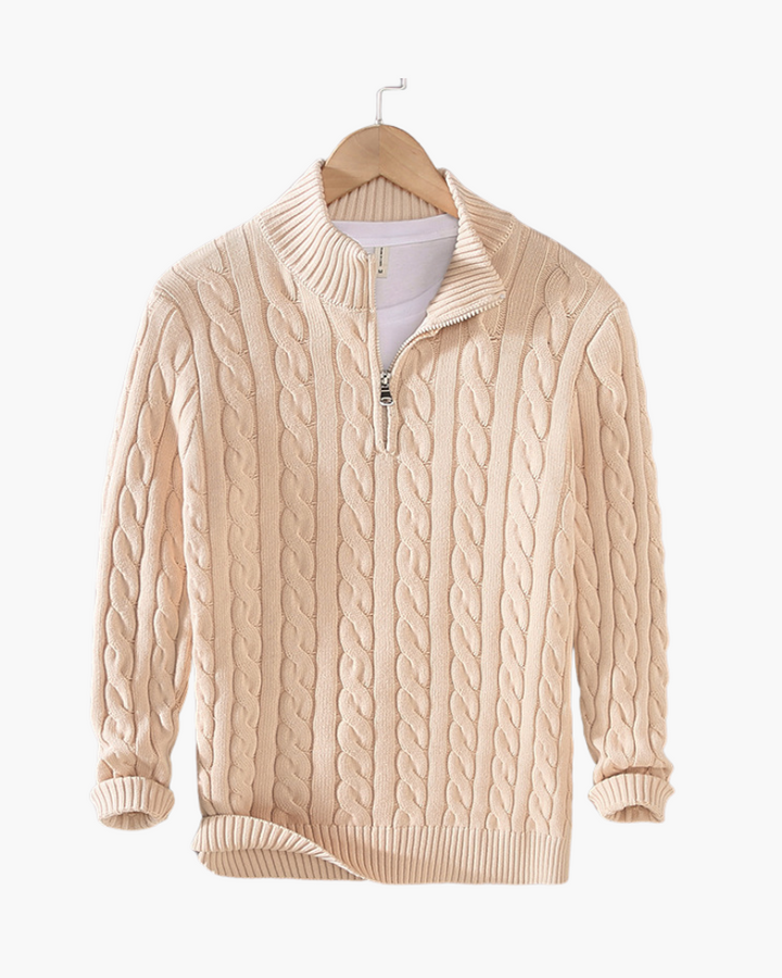 ROSS HALF ZIP KNIT SWEATER