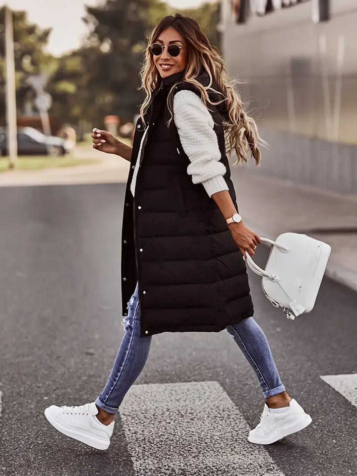 TINA SLEEVELESS HOODED JACKET