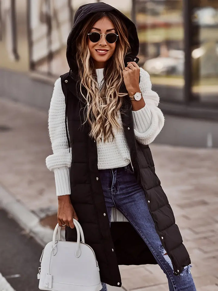 TINA SLEEVELESS HOODED JACKET