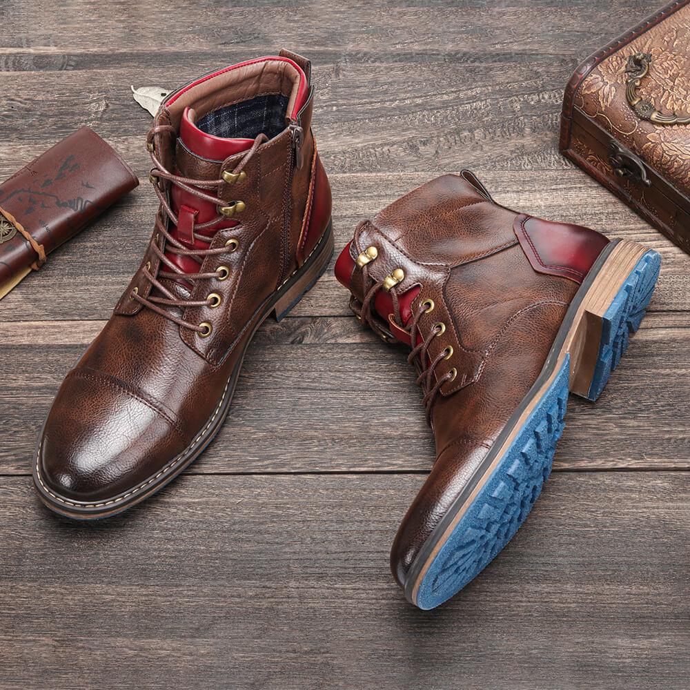 ANDREW HANDMADE OXFORD BOOTS MADE FROM HIGH-QUALITY LEATHER FOR MEN